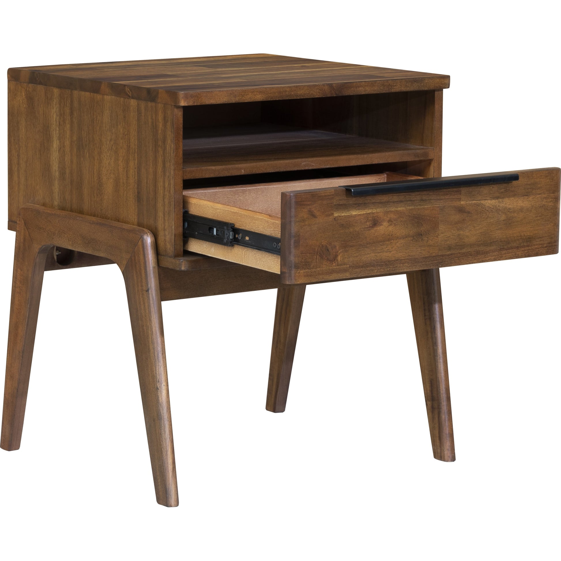 Remix Nightstand by LH Imports in brown. Made from solid acacia, veneer in a modern style.