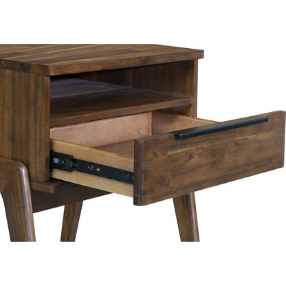 Remix Nightstand by LH Imports in brown. Made from solid acacia, veneer in a modern style.