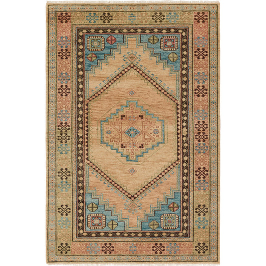 Reza REZ02 Rug by Jaipur Living in blue, tan. Made from 100% wool in a unique style.