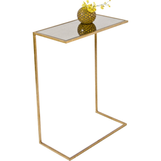 Rico Cigar Table by Worlds Away in gold. Made from metal, glass in a modern style.