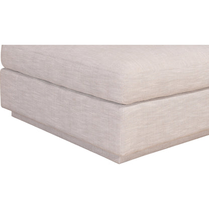 Justin Ottoman by Moe's Home Collection in taupe. Made from 90% polyester, 10% linen upholstery, solid pine wood frame, mdf, foam in a modern style.