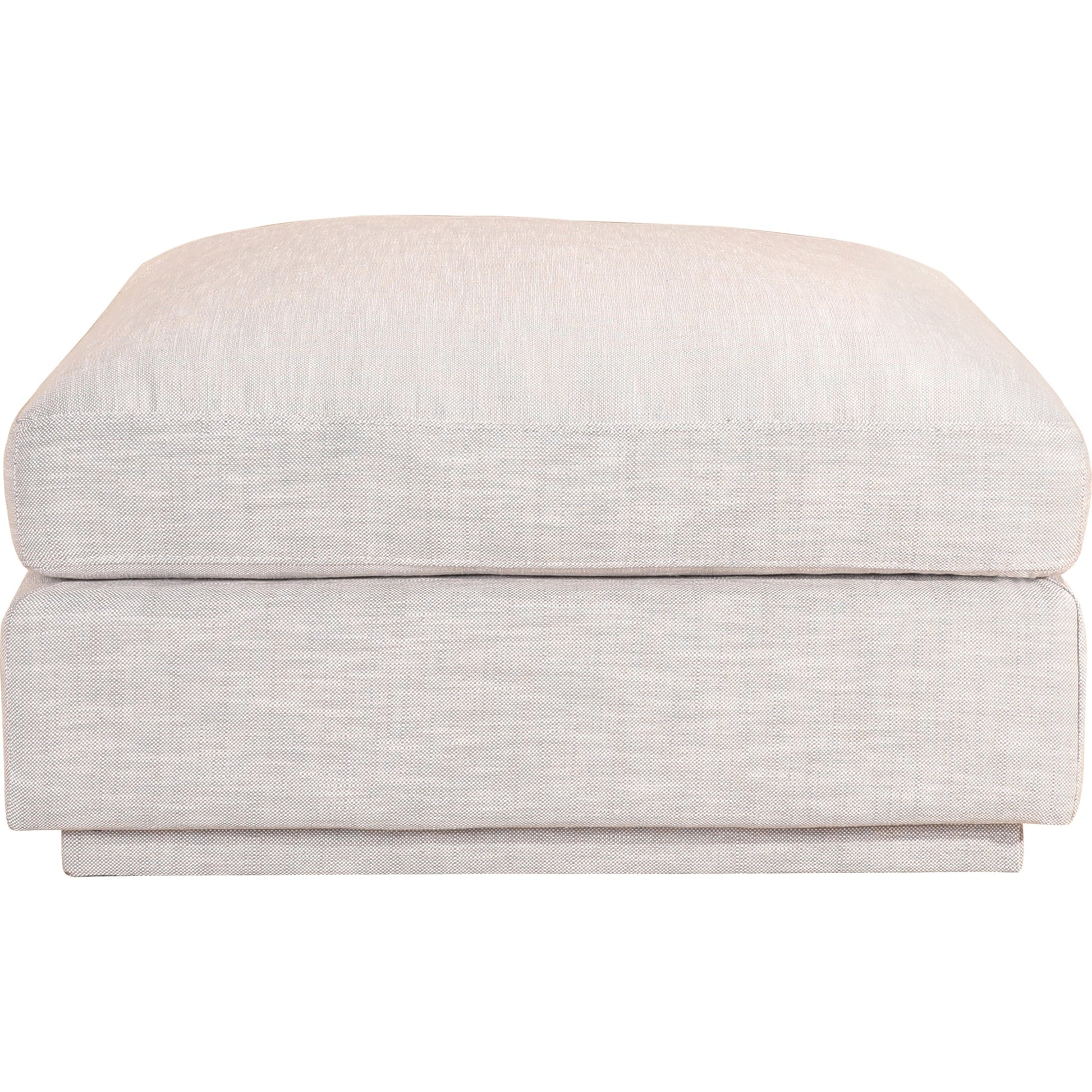 Justin Ottoman by Moe's Home Collection in taupe. Made from 90% polyester, 10% linen upholstery, solid pine wood frame, mdf, foam in a modern style.