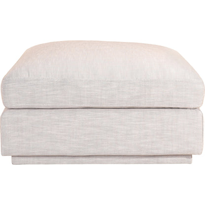 Justin Ottoman by Moe's Home Collection in taupe. Made from 90% polyester, 10% linen upholstery, solid pine wood frame, mdf, foam in a modern style.