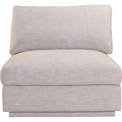 Justin Slipper Chair by Moe's Home Collection in taupe. Made from 90% polyester, 10% linen upholstery, solid pine wood frame, mdf, foam in a modern style.