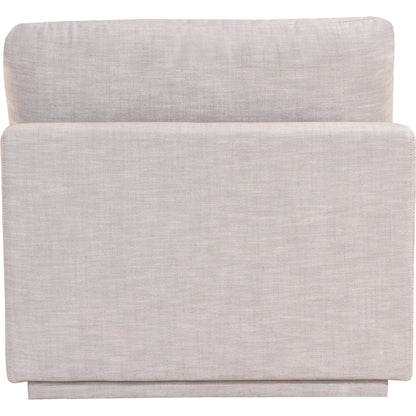 Justin Slipper Chair by Moe's Home Collection in taupe. Made from 90% polyester, 10% linen upholstery, solid pine wood frame, mdf, foam in a modern style.