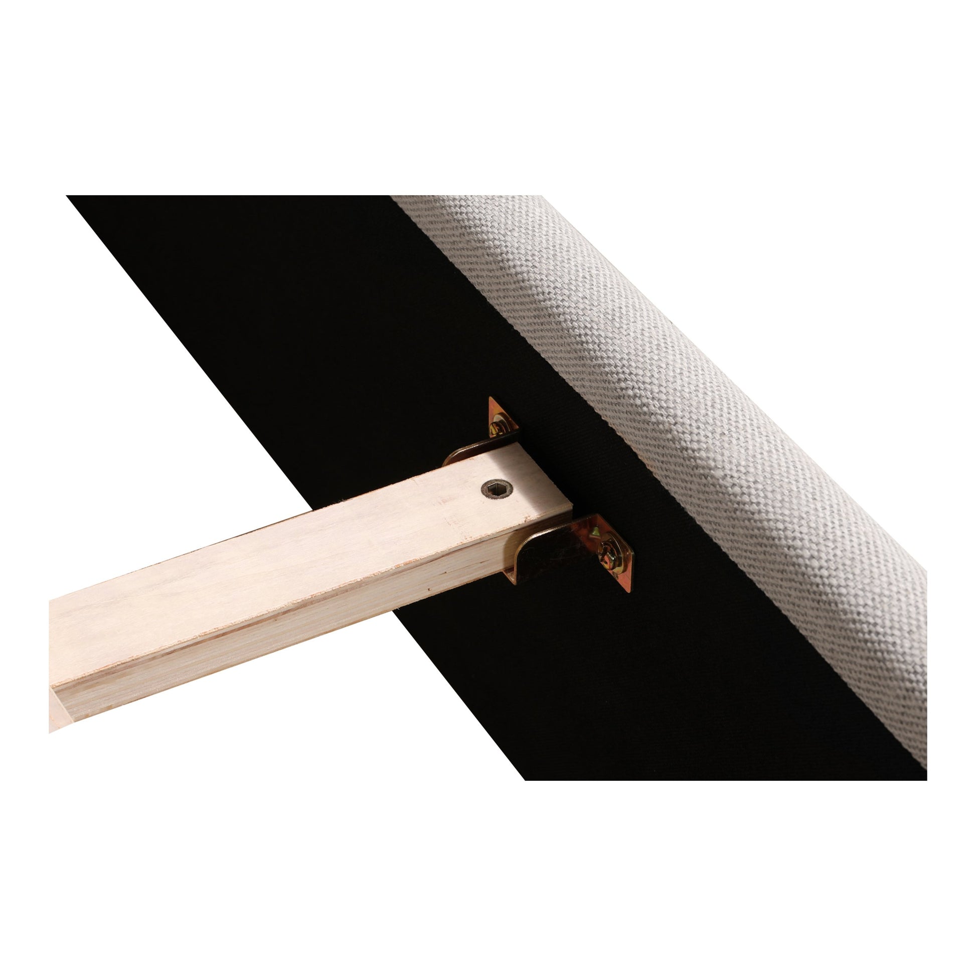 Luzon Bed by Moe's Home Collection. Made from upholstery: 80% polyester, 20% linen, solid pine frame, plywood, mdf, foam in a modern style.