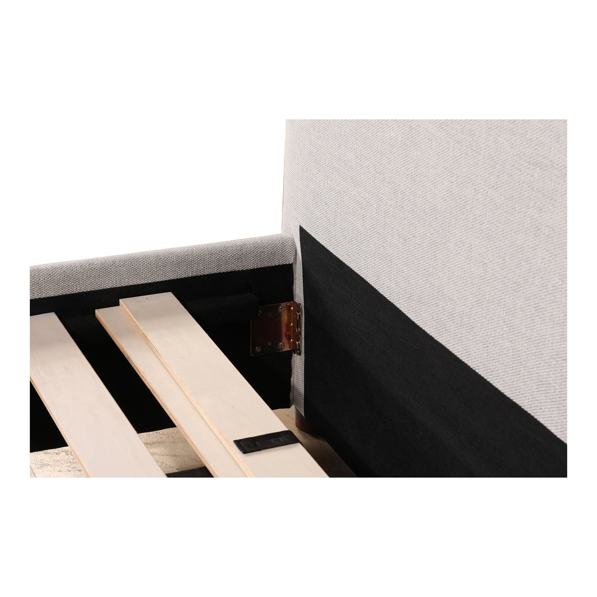 Luzon Bed by Moe's Home Collection. Made from upholstery: 80% polyester, 20% linen, solid pine frame, plywood, mdf, foam in a modern style.