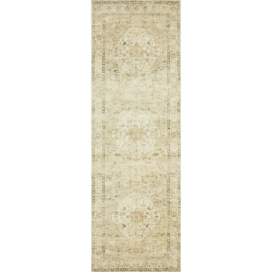 Rosette Emerson Rug by Loloi in sand, ivory. Made from 100% polyester in a traditional style.