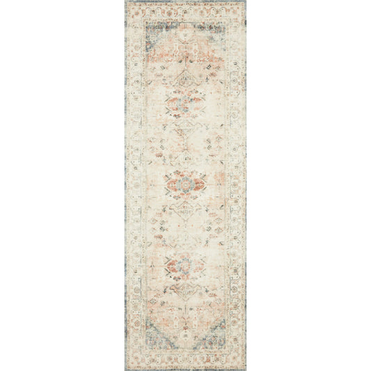 Rosette Abigail Rug by Loloi in clay, ivory. Made from 100% polyester in a traditional style.