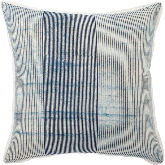 Revolve ROV03 Pillow by Jaipur Living in blue, white. Made from 100% cotton in a coastal style.