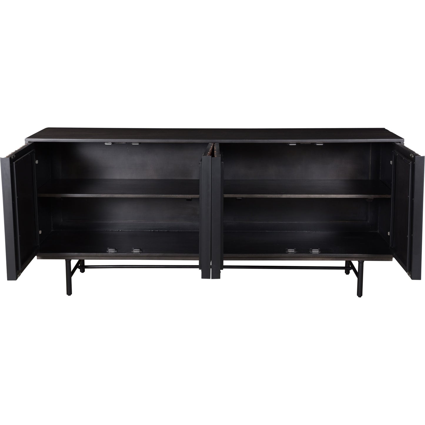003 SR-757151 | Additional Silo | Jackson Sideboard by Moe's Home Collection in body - black matt doors - natural sheesham inside finish - black matt base - black matt powder cote and body - black matt doors - natural sheesham inside finish - black matt ba