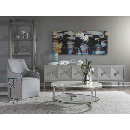 Gravitas Cocktail Table by Artistica Home in champagne foil. Made from unique in a modern style.
