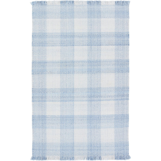 Respite RSP01 Rug by Jaipur Living in light blue, ivory. Made from 100% polyester in a unique style.
