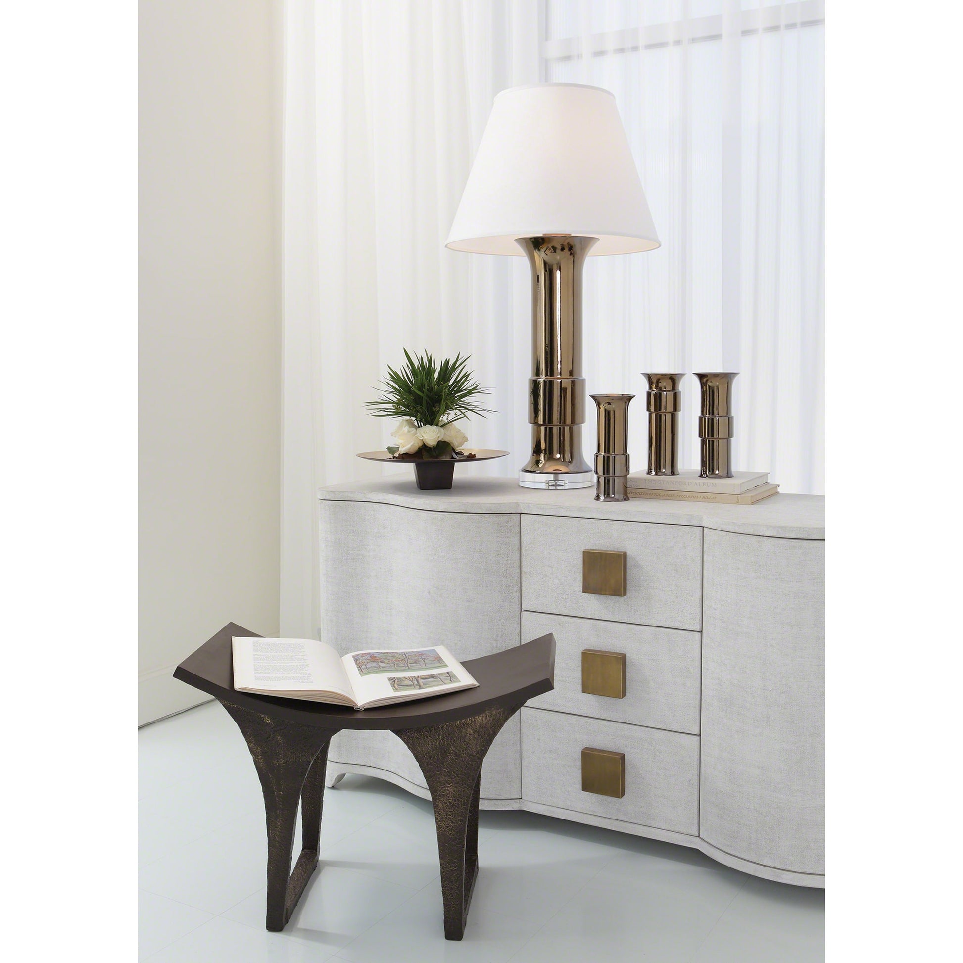 Shanghai Stool by Global Views in bronze. Made from cast iron, iron in a eclectic & global style.