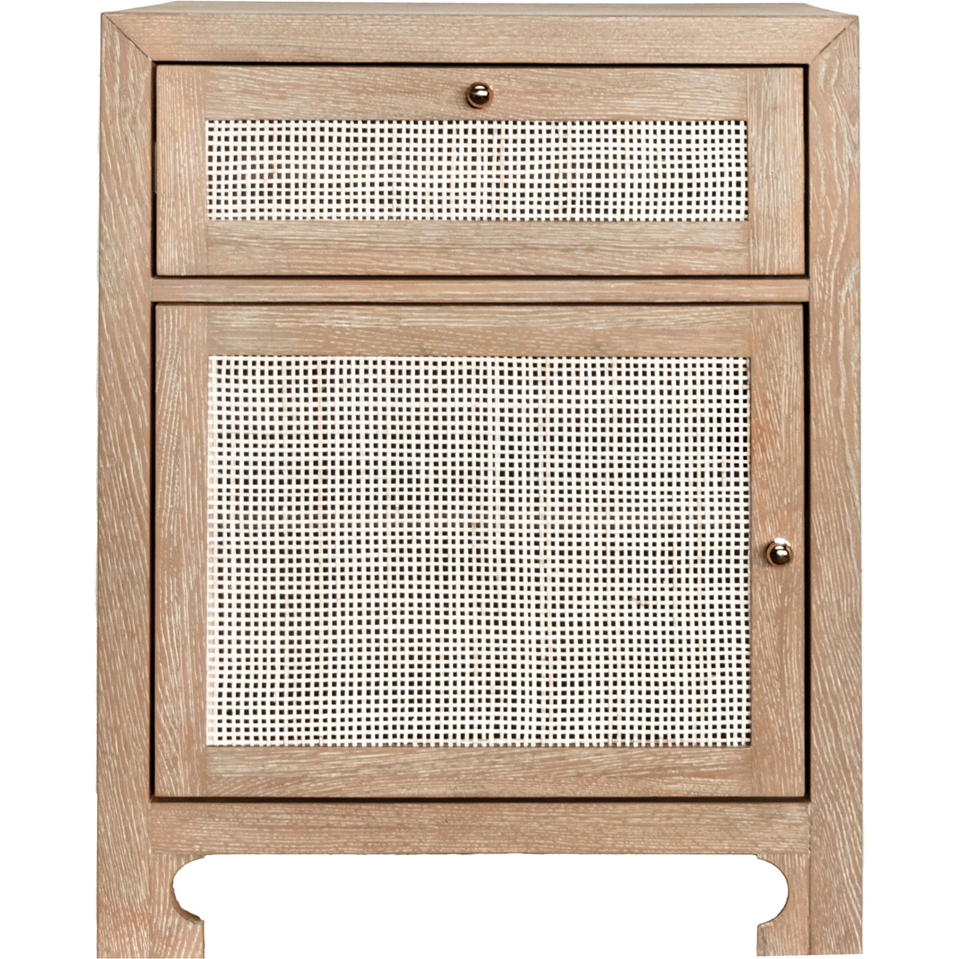 Ruth One Door Cabinet by Worlds Away in cerused oak. Made from unique in a cottage & farmhouse style.