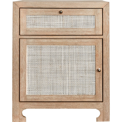 Ruth One Door Cabinet by Worlds Away in cerused oak. Made from unique in a cottage & farmhouse style.