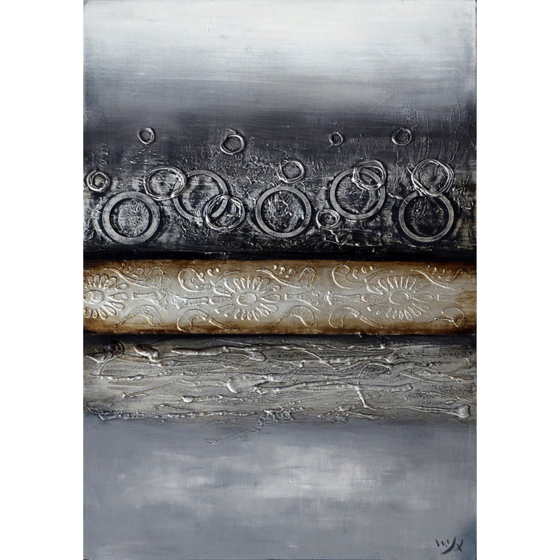 Surya Wall Decor Indoor/Outdoor Wall Art Piece by Surya in gray. Made from canvas in a modern style.