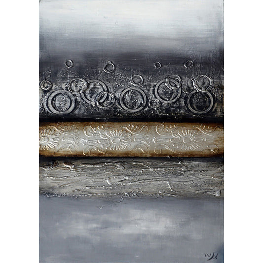 Surya Wall Decor Wall Art Piece - 16726 by Surya in gray, gold, black. Made from canvas in a modern style.