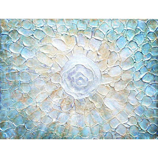 Caspian Wall Art Piece - 16729 by Surya in blue, gold, white. Made from canvas in a modern style.