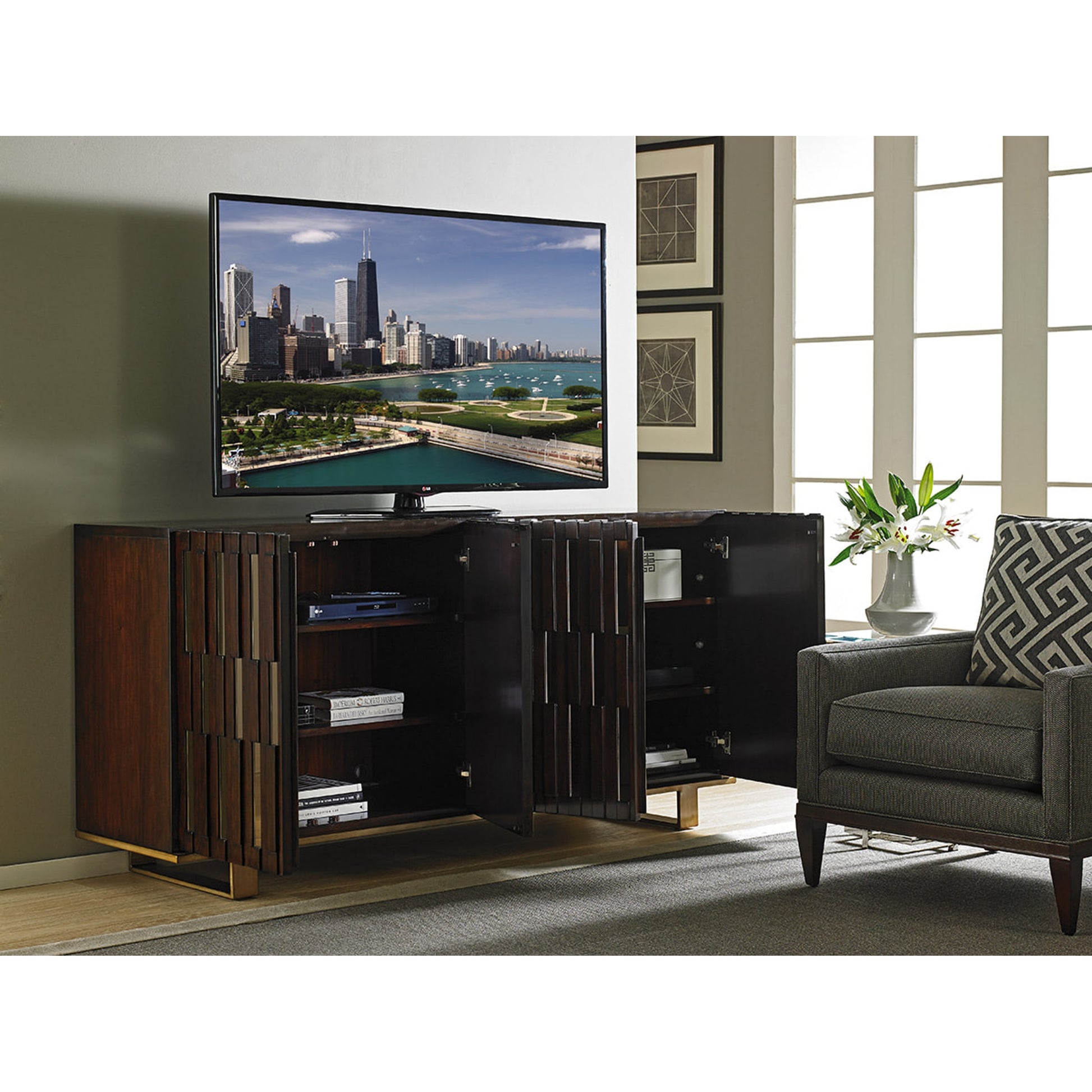 Quantum Media Console by Sligh. Made from unique in a modern style.