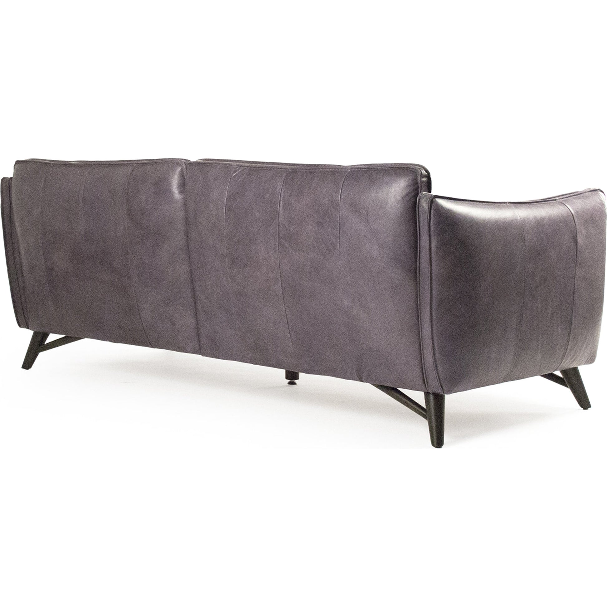 Lionel Sofa by Zentique in gray and rubberwood, top-grain leather. Made from rubberwood, top-grain leather in a modern style.