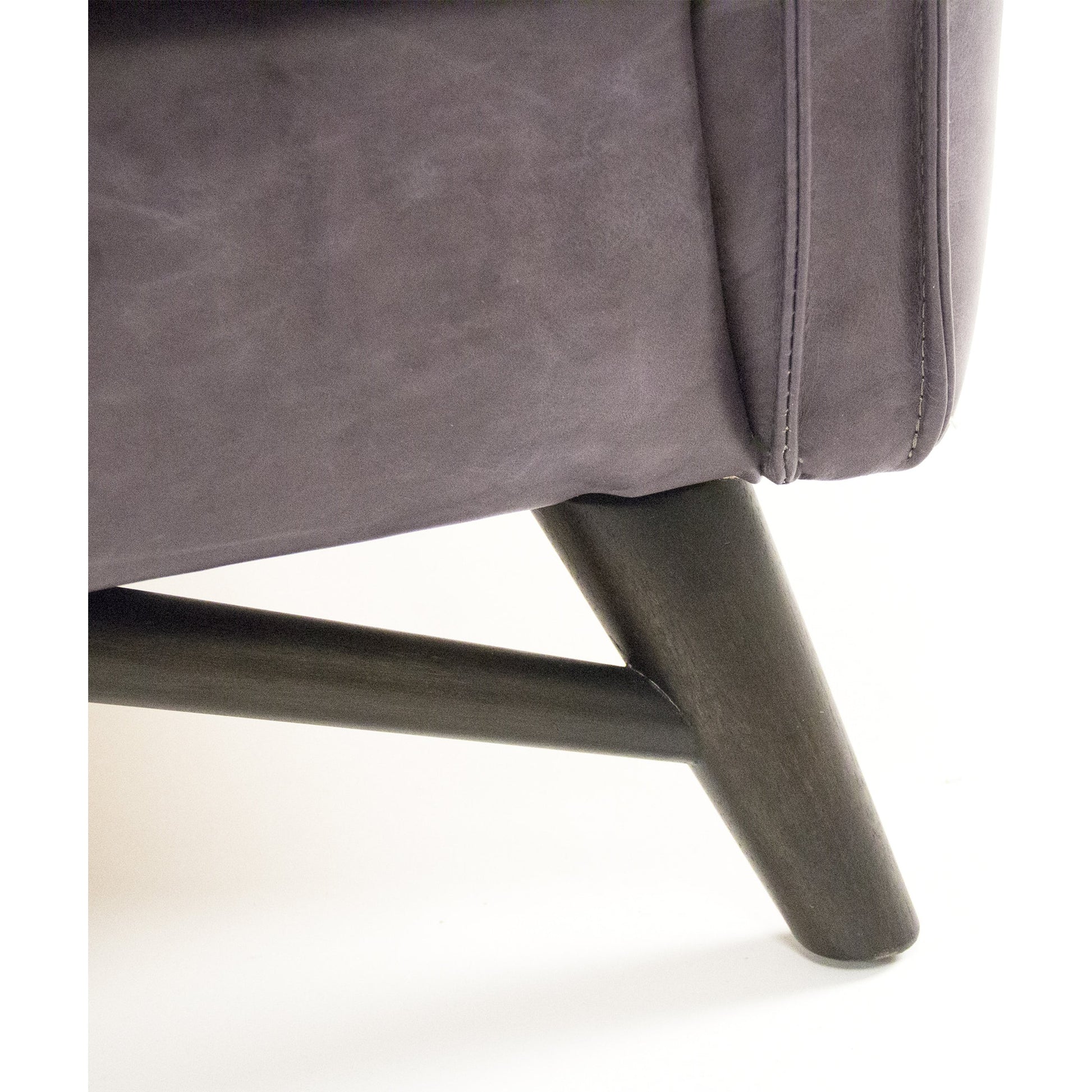 Lionel Sofa by Zentique in gray and rubberwood, top-grain leather. Made from rubberwood, top-grain leather in a modern style.