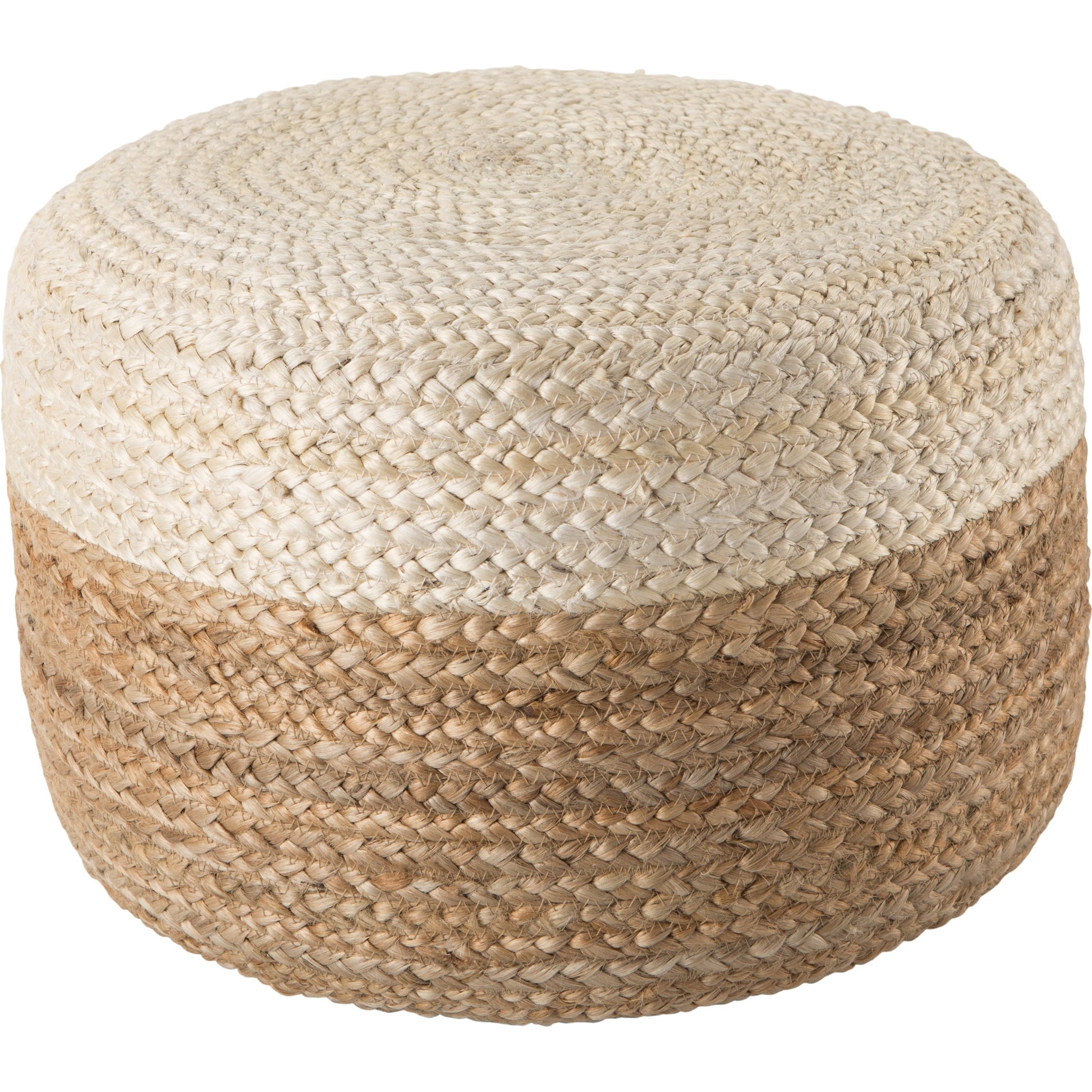 Saba Oliana Pouf by Jaipur Living. Made from 100% jute in a coastal style.