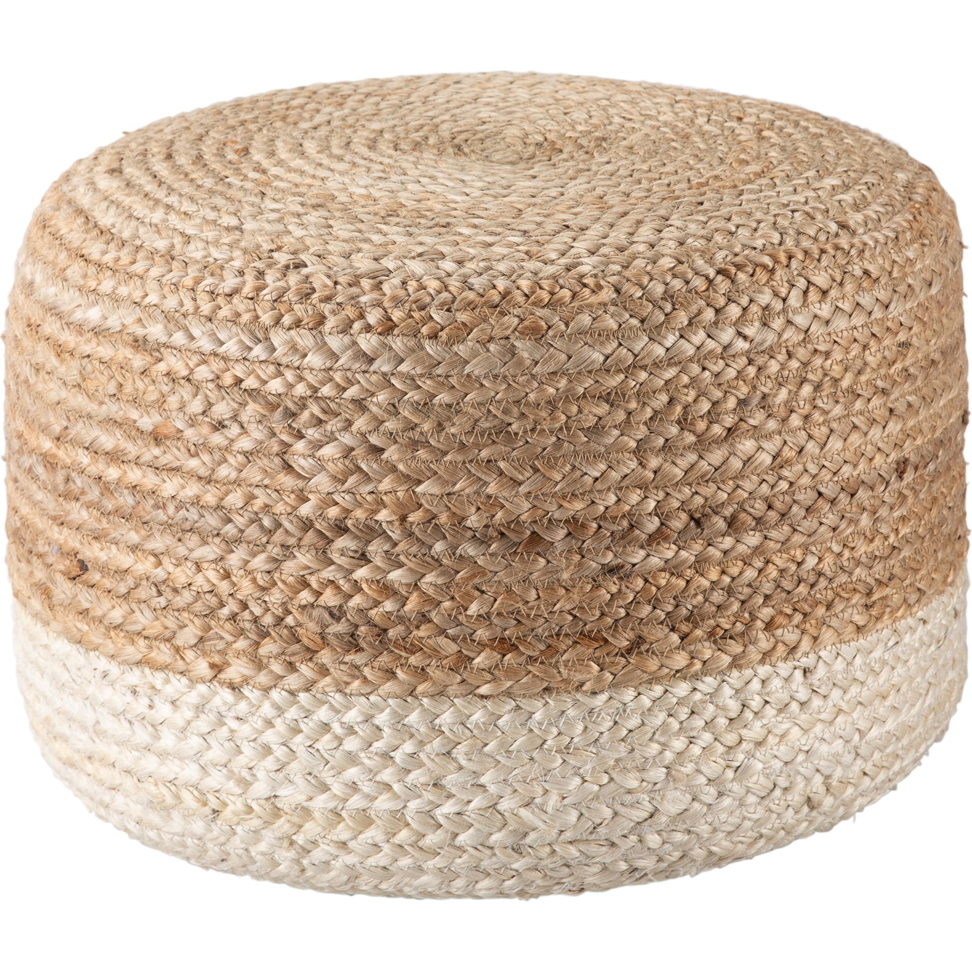 Saba Oliana Pouf by Jaipur Living. Made from 100% jute in a coastal style.