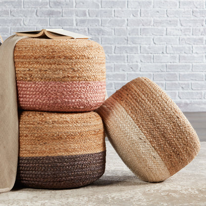 Saba Oliana Pouf by Jaipur Living. Made from 100% jute in a coastal style.