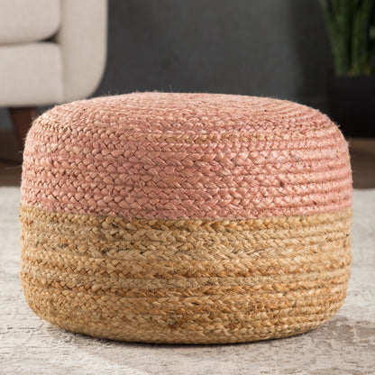 Saba Oliana Pouf by Jaipur Living. Made from 100% jute in a coastal style.