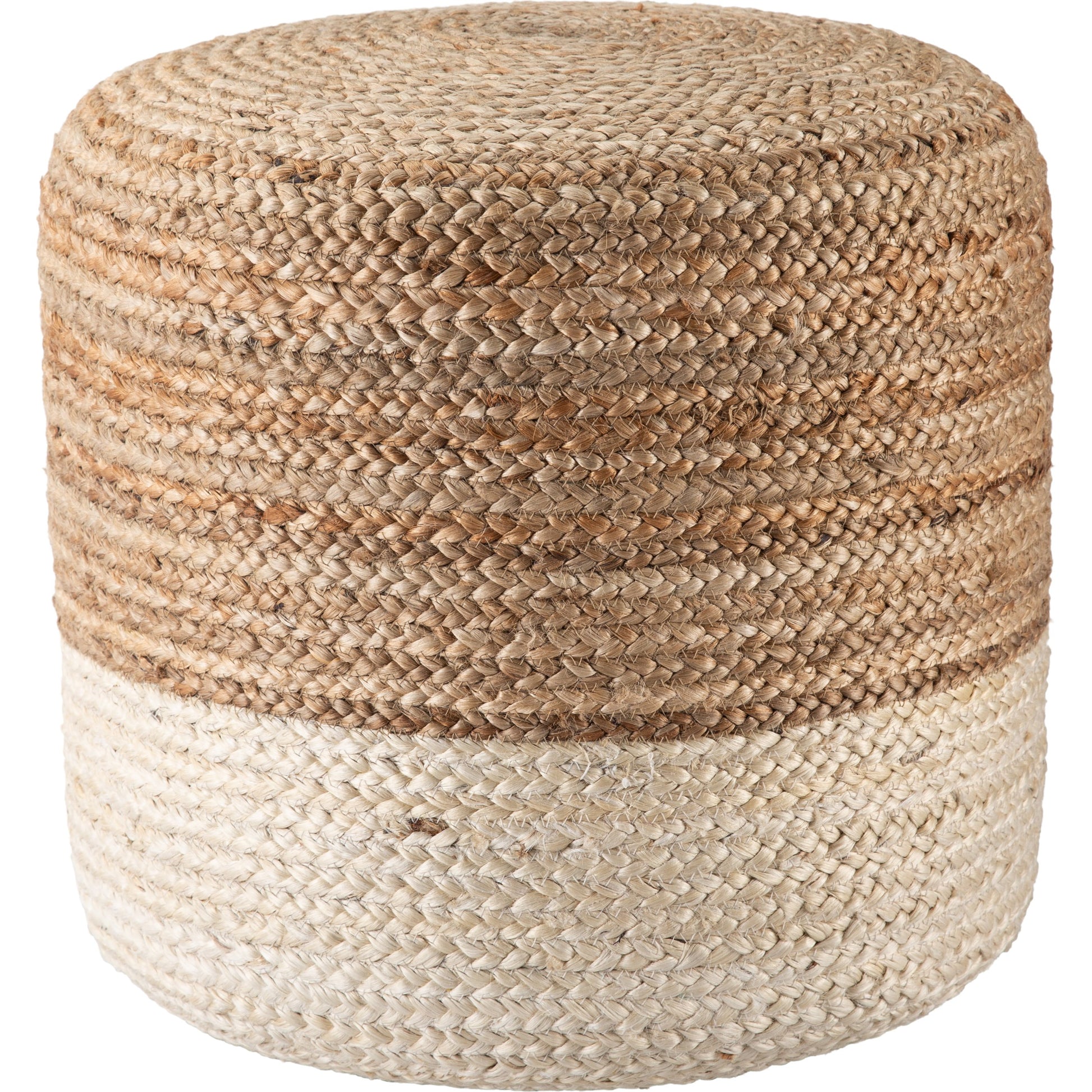 Saba Oliana 18" Pouf by Jaipur Living. Made from 100% jute in a coastal style.