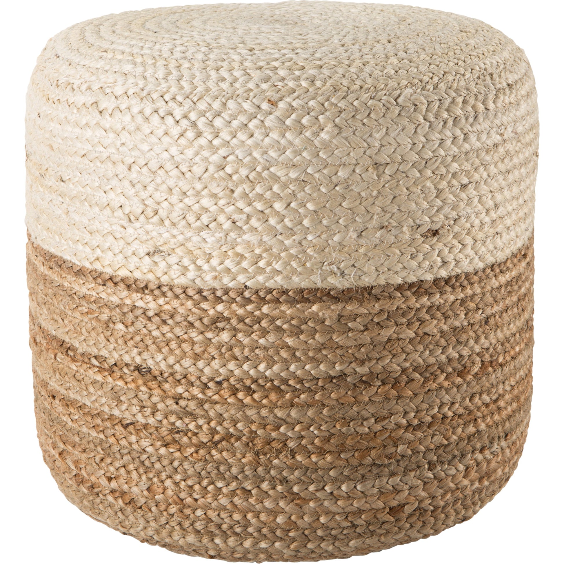 Saba Oliana 18" Pouf by Jaipur Living. Made from 100% jute in a coastal style.