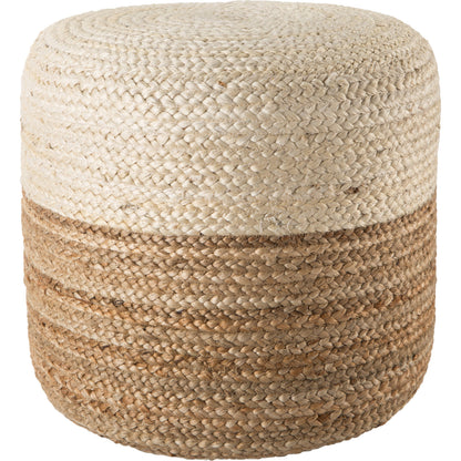 Saba Oliana 18" Pouf by Jaipur Living. Made from 100% jute in a coastal style.