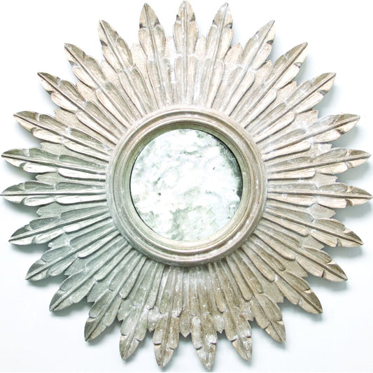 Santo Handcarved Mirror by Worlds Away. Made from hardwood, glass in a cottage & farmhouse style.