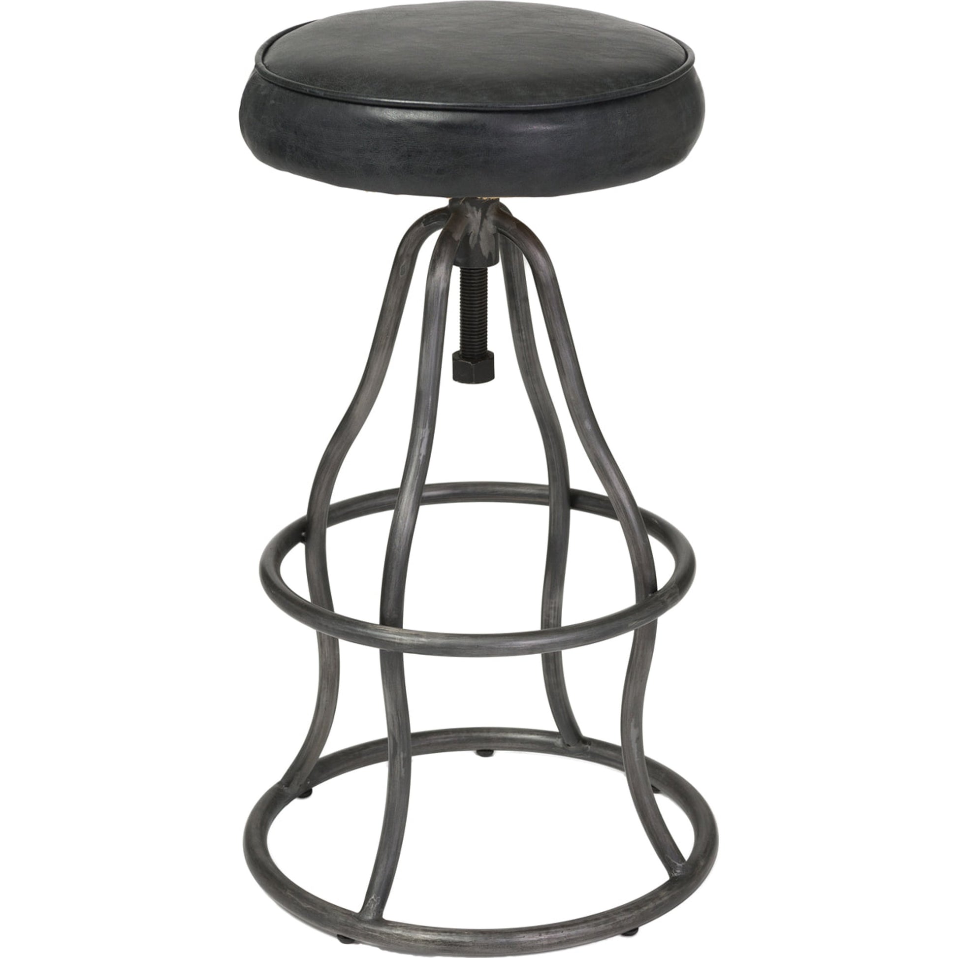 Bowie Bar Stool by LH Imports. Made from leather, metal in a rustic style.
