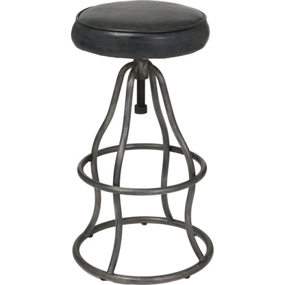 Bowie Bar Stool by LH Imports. Made from leather, metal in a rustic style.