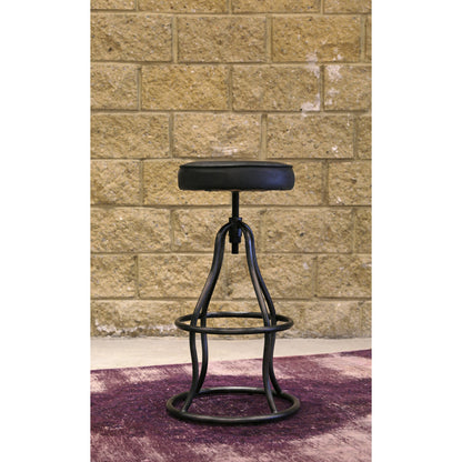Bowie Bar Stool by LH Imports. Made from leather, metal in a rustic style.