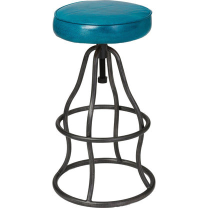 Bowie Bar Stool by LH Imports. Made from leather, metal in a rustic style.