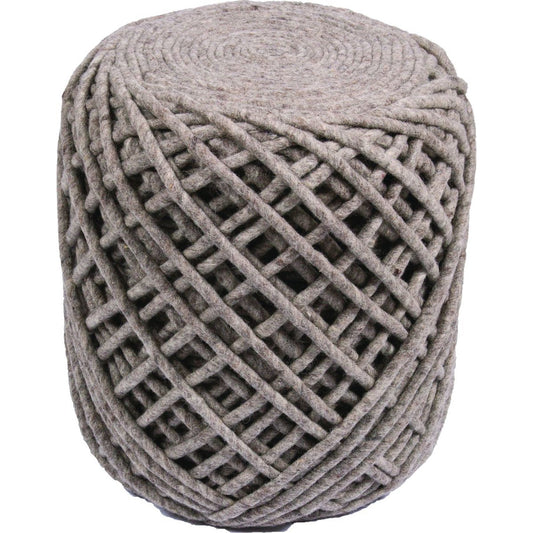 Scandinavia Pouf SCP02 Pouf by Jaipur Living in ash. Made from 100% wool in a eclectic & global style.