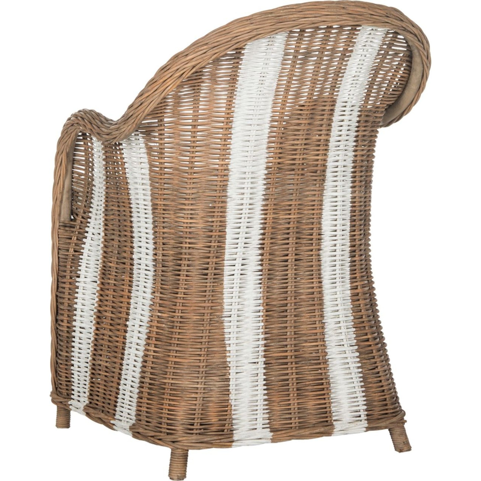 Schenectady Club Chair by HedgeApple Essentials in natural, white. Made from rattan in a traditional style.