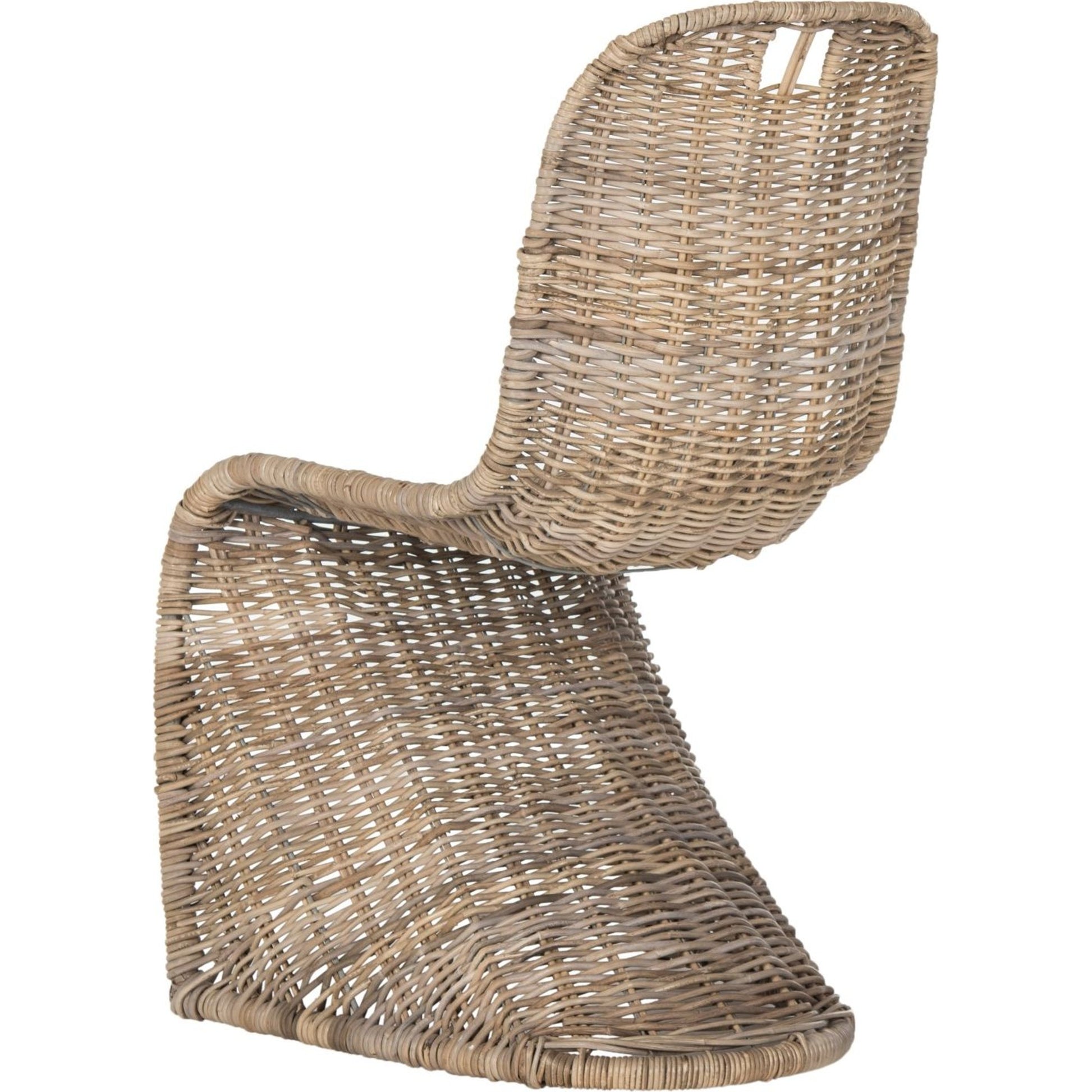 Fairview Dining Chair (Set of 2) by HedgeApple Essentials in gray. Made from rattan, kubu in a modern style.