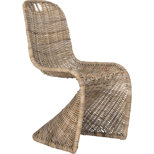 Fairview Dining Chair (Set of 2) by HedgeApple Essentials in gray. Made from rattan, kubu in a modern style.