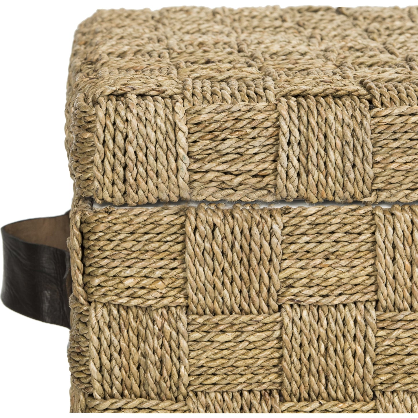 004 S-273253 | Closeup | Appanoose Trunk by HedgeApple Essentials in natural. Made from seagrass in a coastal style.