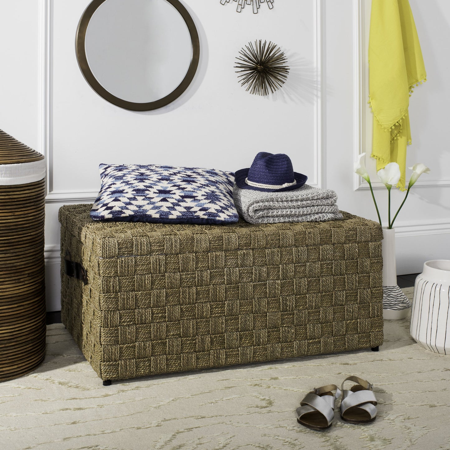 009 S-273253 | Lifestyle | Appanoose Trunk by HedgeApple Essentials in natural. Made from seagrass in a coastal style.