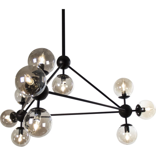 Cora Hanging Light by Zentique in weathered and metal. Made from metal, smoky glass in a modern style.