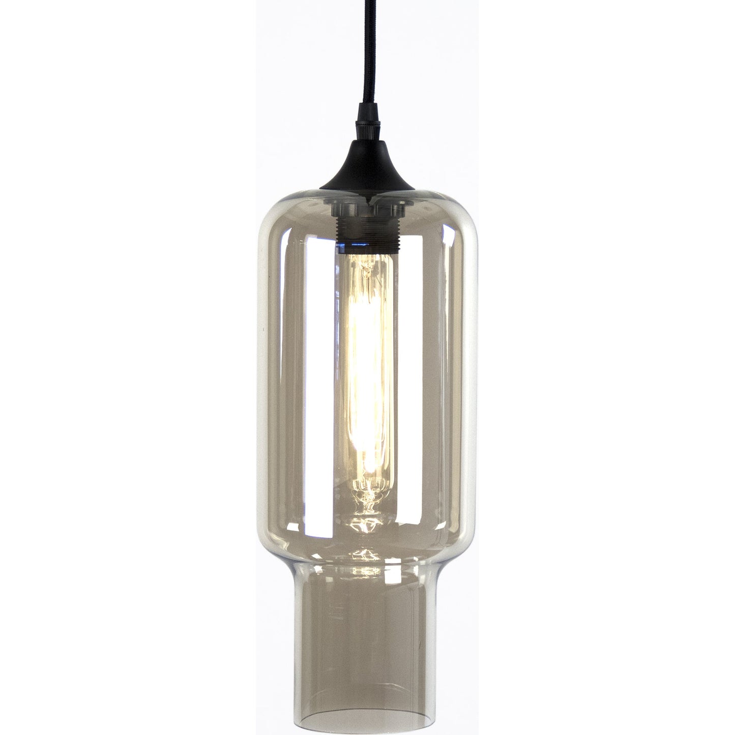 001 S-336506 | Primary Silo | Aiden Hanging Light by Zentique in tinted gray and glass. Made from metal, smoky glass in a modern style.