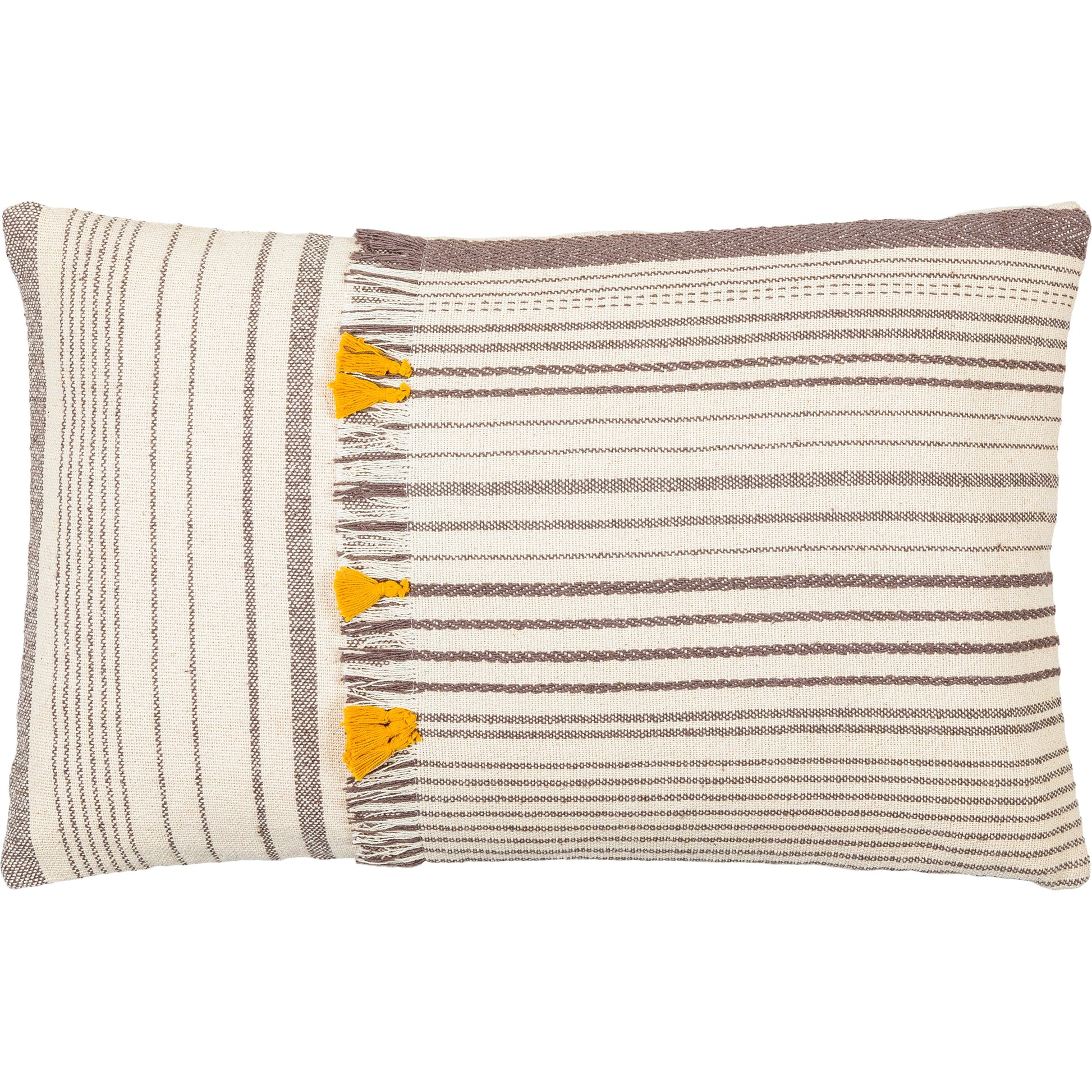 Springville Pillow - 9193 by Surya in cream, tan, dark brown. Made from front: 100% cotton, back: 100% cotton in a transitional style.
