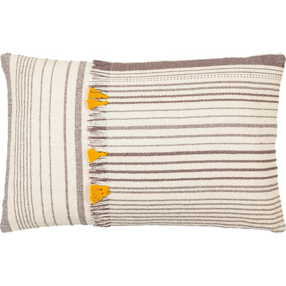 Springville Pillow - 9193 by Surya in cream, tan, dark brown. Made from front: 100% cotton, back: 100% cotton in a transitional style.
