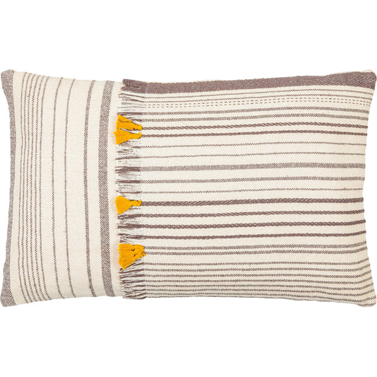 Springville Pillow - 9193 by Surya in cream, tan, dark brown. Made from front: 100% cotton, back: 100% cotton in a unique style.