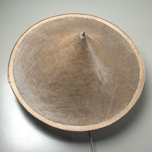 Francesca Wall Sconce by Zentique in antique and rattan. Made from rattan in a modern style.